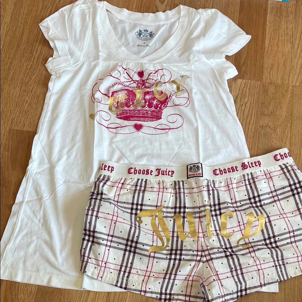 Juicy Couture Pajama Set - White and Gold